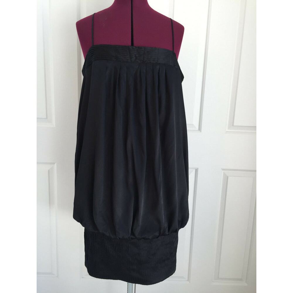 Marciano Silk Stretch Pockets Pleated Bodycon Tank Dress